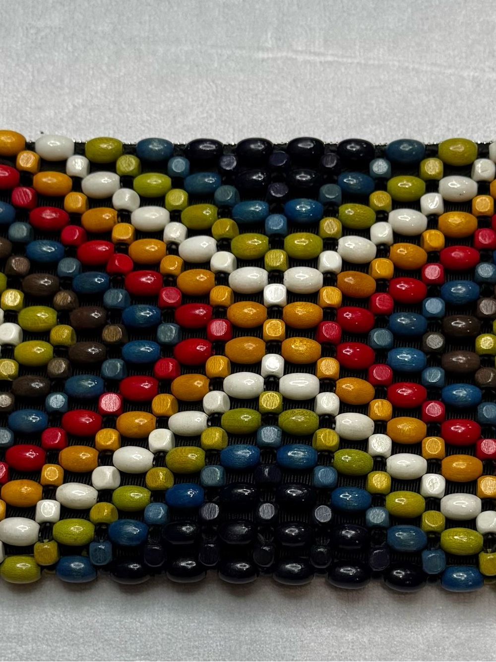 VTG 1930s Showanek wooden beaded purse wristlet clutch Czechoslovakia boho - Picture 3 of 7